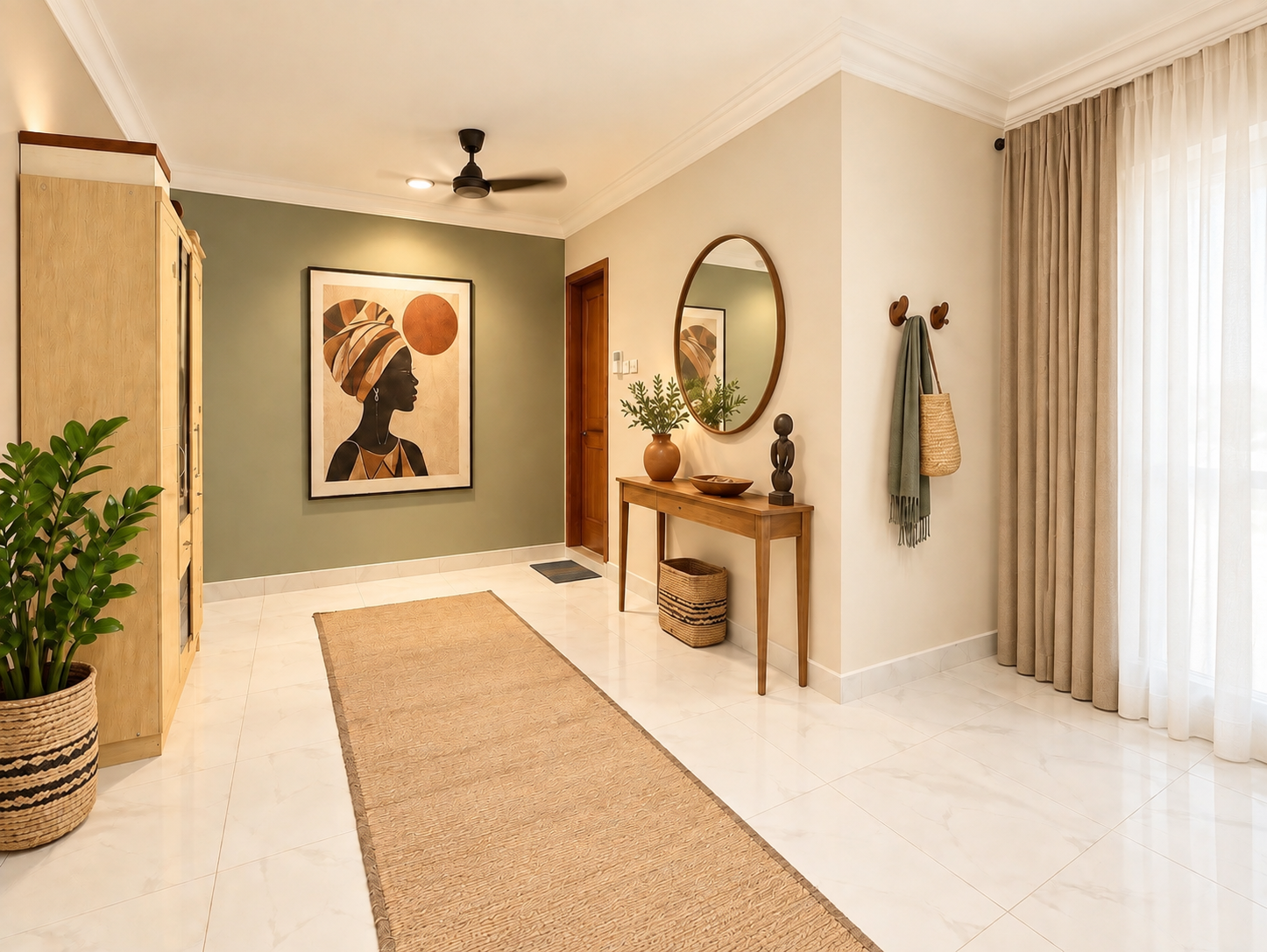 Solaris artwork installed in an entrance space in Ghana