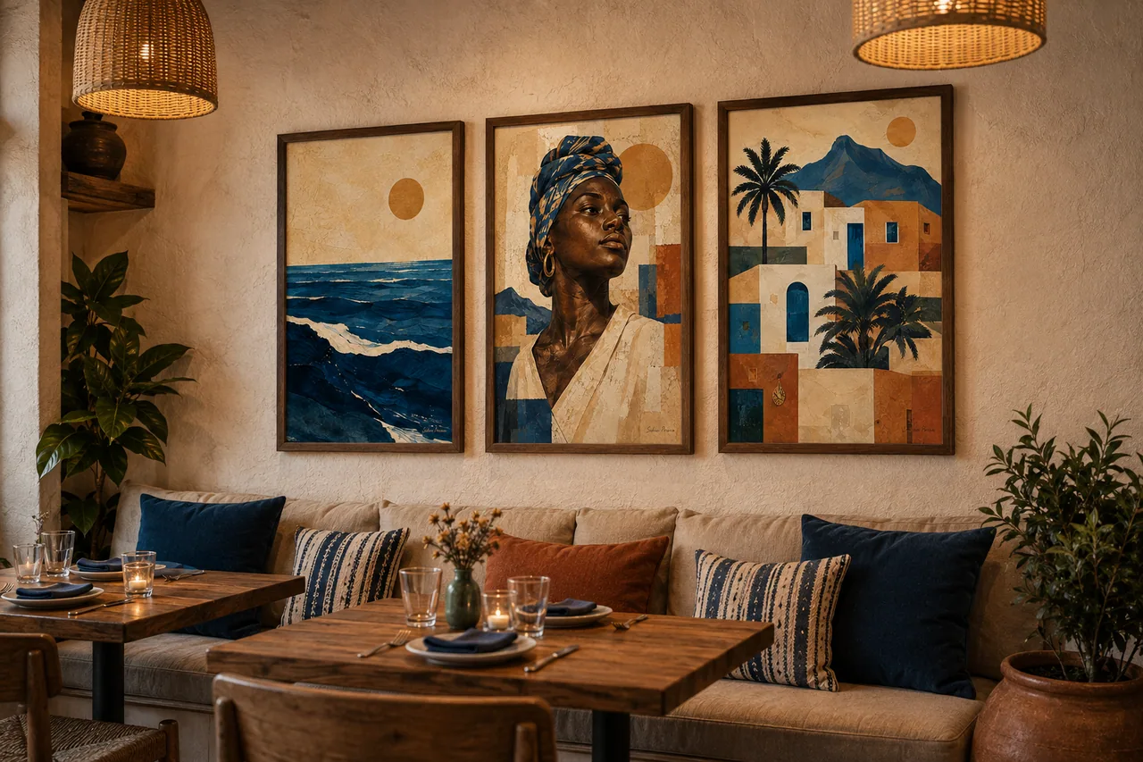 Restaurant strengthened by a curated art direction